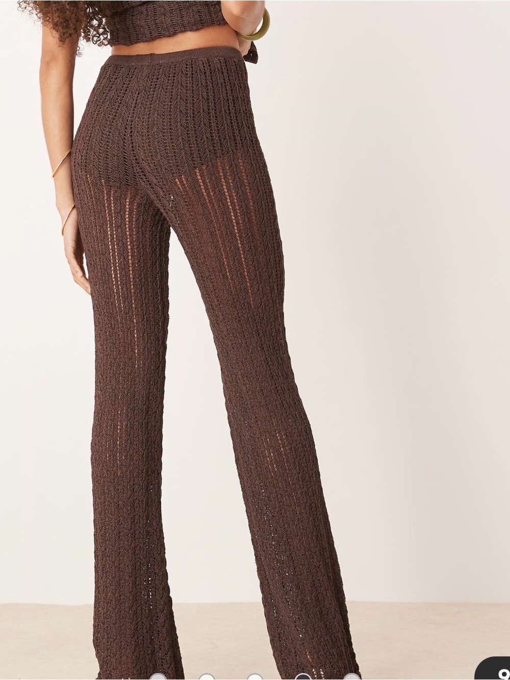 Mango Women's Brown Knit pants - Lightweight Crochet Pattern